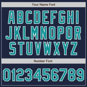 Custom Navy Baseball Jersey with Teal-White - Image 3