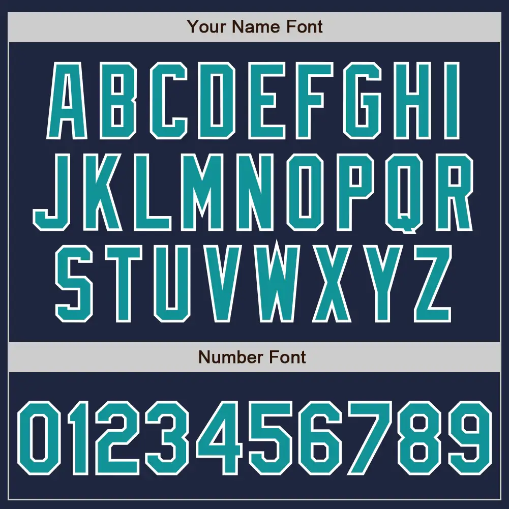 Custom Navy Baseball Jersey with Teal-White - Image 3