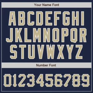 Custom Navy Baseball Jersey with Vegas Gold-White - Image 2