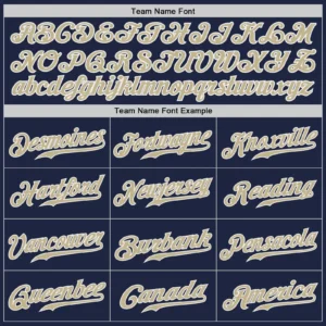 Custom Navy Baseball Jersey with Vegas Gold-White - Image 3