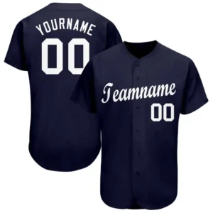Custom Navy Baseball Jersey with White