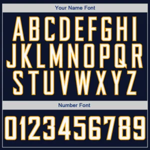 Custom Navy Baseball Jersey with White-Gold - Image 2