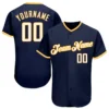 Custom Navy Baseball Jersey with White-Gold