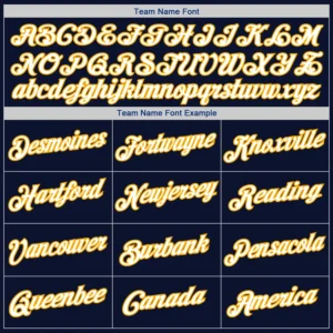 Custom Navy Baseball Jersey with White-Gold - Image 3
