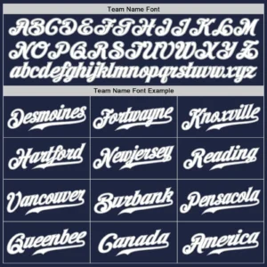 Custom Navy Baseball Jersey with White-Gray - Image 2