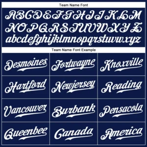 Custom Navy Baseball Jersey with White-Light Blue - Image 2