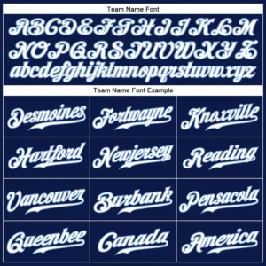Custom Navy Baseball Jersey with White-Light Blue - Image 3