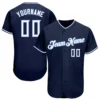 Custom Navy Baseball Jersey with White-Light Blue