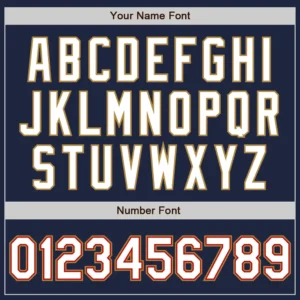 Custom Navy Baseball Jersey with White-Old Gold - Image 2