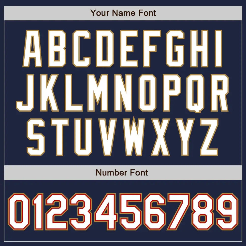 Custom Navy Baseball Jersey with White-Old Gold - Image 2