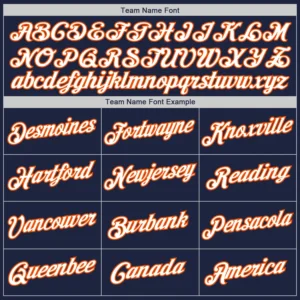 Custom Navy Baseball Jersey with White-Orange - Image 2