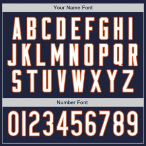 Custom Navy Baseball Jersey with White-Orange - Image 3