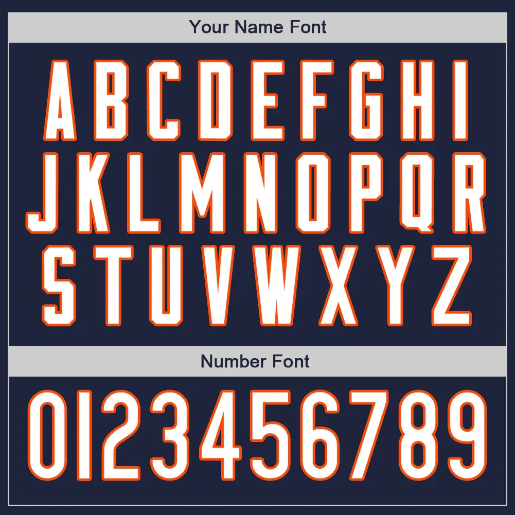 Custom Navy Baseball Jersey with White-Orange - Image 3