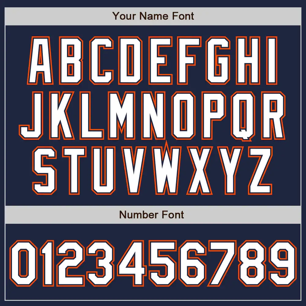 Custom Navy Baseball Jersey with White-Orange - Image 3