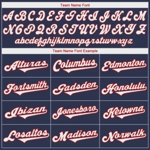 Custom Navy Baseball Jersey with White-Red - Image 3