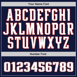 Custom Navy Baseball Jersey with White-Red - Image 3