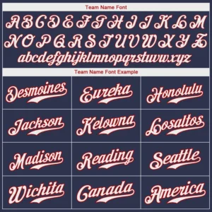 Custom Navy Baseball Jersey with White-Red - Image 3