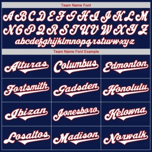 Custom Navy Baseball Jersey with White-Red - Image 3