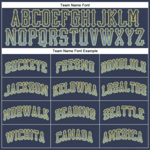 Custom Navy Drift Fashion Baseball Jersey with Light Blue-Gold - Image 2