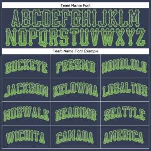 Custom Navy Drift Fashion Baseball Jersey with Neon Green-Gray - Image 2
