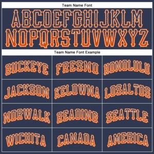 Custom Navy Drift Fashion Baseball Jersey with Orange-White - Image 2