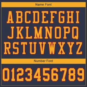 Custom Navy Mesh Football Jersey with Gold - Image 2