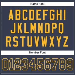 Custom Navy Mesh Football Jersey with Gold - Image 3