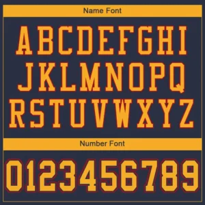 Custom Navy Mesh Football Jersey with Gold-Red - Image 2