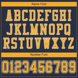 Custom Navy Mesh Football Jersey with Gold-White - Image 2