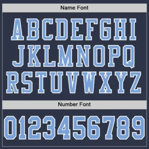 Custom Navy Mesh Football Jersey with Light Blue - Image 3