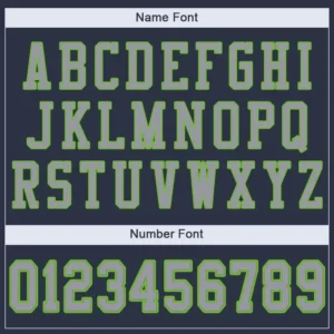 Custom Navy Mesh Football Jersey with Light Gray-Neon Green - Image 2