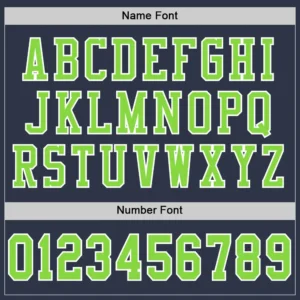 Custom Navy Mesh Football Jersey with Neon Green-White - Image 3