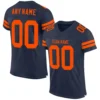 Custom Navy Mesh Football Jersey with Orange