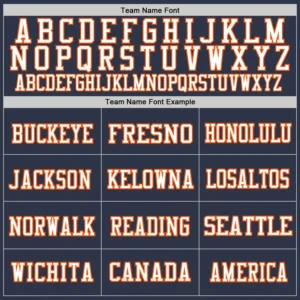 Custom Navy Mesh Football Jersey with Orange-White - Image 3