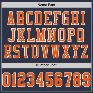 Custom Navy Mesh Football Jersey with Orange-White - Image 2