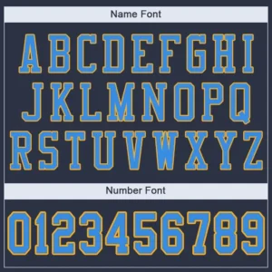 Custom Navy Mesh Football Jersey with Powder Blue - Image 2