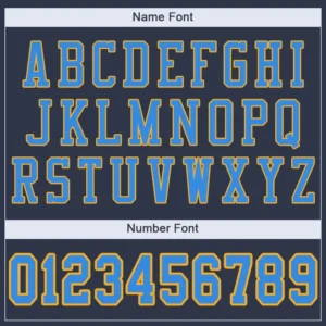 Custom Navy Mesh Football Jersey with Powder Blue-Gold - Image 2