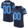 Custom Navy Mesh Football Jersey with Powder Blue-White