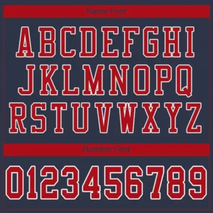 Custom Navy Mesh Football Jersey with Red Triple Stripe - Image 2