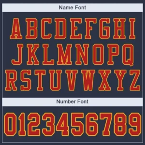 Custom Navy Mesh Football Jersey with Scarlet - Image 2
