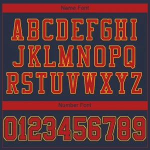 Custom Navy Mesh Football Jersey with Scarlet-Gold Triple Stripe - Image 2