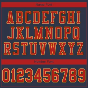Custom Navy Mesh Football Jersey with Scarlet-Gold - Image 2