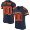 Custom Navy Mesh Football Jersey with Scarlet-Gold