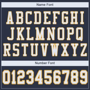 Custom Navy Mesh Football Jersey with White-Gold - Image 2