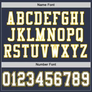 Custom Navy Mesh Football Jersey with White-Gold - Image 3