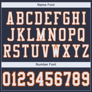 Custom Navy Mesh Football Jersey with White-Orange Double Stripe - Image 2