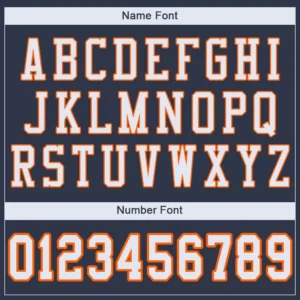 Custom Navy Mesh Football Jersey with White-Orange - Image 2