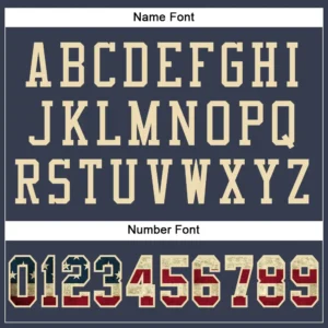 Custom Navy Mesh USA Flag Football Jersey with Cream - Image 2