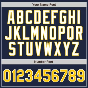 Custom Navy Pinstripe Baseball Jersey with Gold-White - Image 2