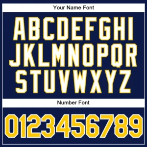 Custom Navy Pinstripe Baseball Jersey with Gold-White - Image 3